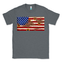 Charcoal Heather American flag leopard sunflower Classic Tee - JahusDesignShop
