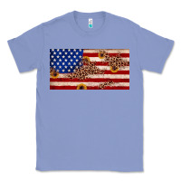 Colony Blue American flag leopard sunflower Classic Tee - JahusDesignShop