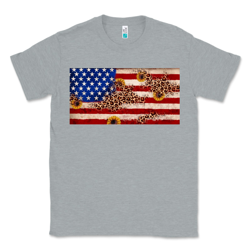 American Flag Leopard Sunflower Classic Tee by JahusDesignShop | Teevron