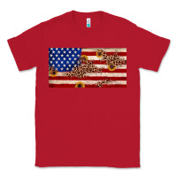 Red American flag leopard sunflower Classic Tee - JahusDesignShop