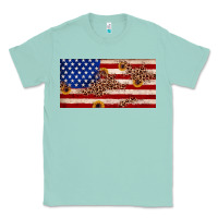 Seafoam American flag leopard sunflower Classic Tee - JahusDesignShop