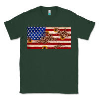 Sports Green American flag leopard sunflower Classic Tee - JahusDesignShop