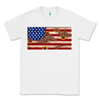 White American flag leopard sunflower Classic Tee - JahusDesignShop
