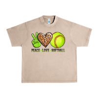 French Oak peace love softball Urban Heavy Tee - AdoDesignShop