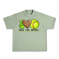 Oil Green peace love softball Urban Heavy Tee - AdoDesignShop