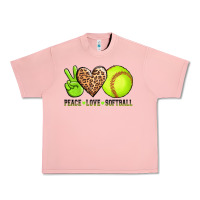 Salmon peace love softball Urban Heavy Tee - AdoDesignShop