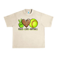 Sandshell peace love softball Urban Heavy Tee - AdoDesignShop
