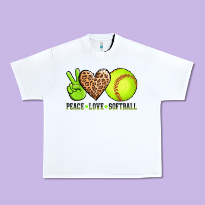 Peace Love Softball Urban Heavy Tee Designed By Adodesignshop