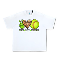 White peace love softball Urban Heavy Tee - AdoDesignShop