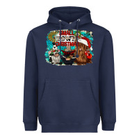 Navy small town christmas Heavyweight Hoodie - CowGirlArtShop