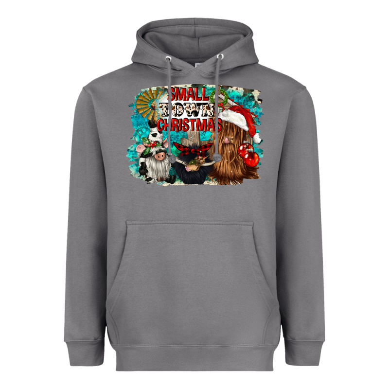 Small Town Christmas Heavyweight Hoodie by CowGirlArtShop | Teevron