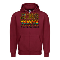 Burgundy juneteenth free ish since 1965 Zipper Hoodie - NancyCooperArtShop