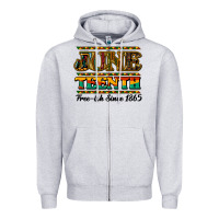 Heather Grey juneteenth free ish since 1965 Zipper Hoodie - NancyCooperArtShop