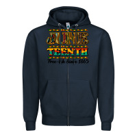 Navy juneteenth free ish since 1965 Zipper Hoodie - NancyCooperArtShop
