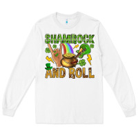 White Shamrock and roll Long Sleeve Tee - BundleAndBundleShop