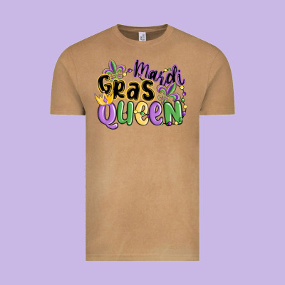 Mardi Gras Queen Vintage Tee Designed By Maliassmallbusiness