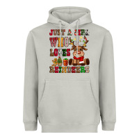 Moon Dust just a girl who loves reindeers Heavyweight Hoodie - CowGirlArtShop