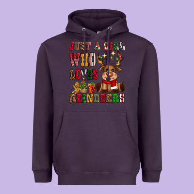 Just A Girl Who Loves Reindeers Heavyweight Hoodie Designed By Cowgirlartshop