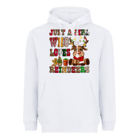 White just a girl who loves reindeers Heavyweight Hoodie - CowGirlArtShop
