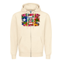 Sandshell Dominican Republic and Puerto Rico Flag Zipper Hoodie - texasbilliewilder