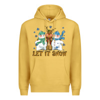 Antique Gold let it snow reindeer snowman Premium Hoodie - CowGirlArtShop