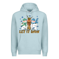 Blue Mist let it snow reindeer snowman Premium Hoodie - CowGirlArtShop