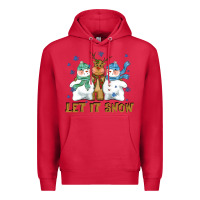 Cardinal let it snow reindeer snowman Premium Hoodie - CowGirlArtShop