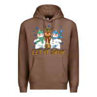Chestnut let it snow reindeer snowman Premium Hoodie - CowGirlArtShop