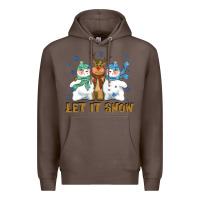 Coffee let it snow reindeer snowman Premium Hoodie - CowGirlArtShop