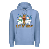 Colony Blue let it snow reindeer snowman Premium Hoodie - CowGirlArtShop