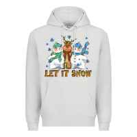 Dove Grey let it snow reindeer snowman Premium Hoodie - CowGirlArtShop