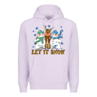 Lilac let it snow reindeer snowman Premium Hoodie - CowGirlArtShop
