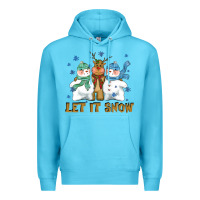 Ocean Blue let it snow reindeer snowman Premium Hoodie - CowGirlArtShop