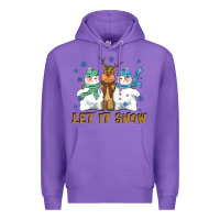Let It Snow Reindeer Snowman Premium Hoodie | Teevron