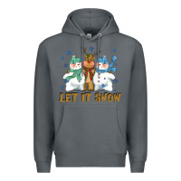 Rock let it snow reindeer snowman Premium Hoodie - CowGirlArtShop