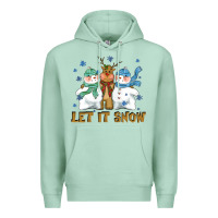 Seafoam let it snow reindeer snowman Premium Hoodie - CowGirlArtShop