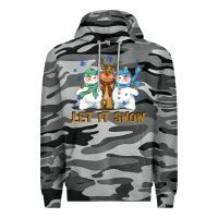 Slate Camo let it snow reindeer snowman Premium Hoodie - CowGirlArtShop