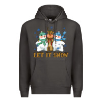 Smoke let it snow reindeer snowman Premium Hoodie - CowGirlArtShop