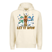 Tofu let it snow reindeer snowman Premium Hoodie - CowGirlArtShop