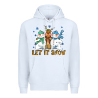White let it snow reindeer snowman Premium Hoodie - CowGirlArtShop
