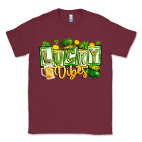 Burgundy Lucky Vibes Classic Tee - CowhideDigitalArt