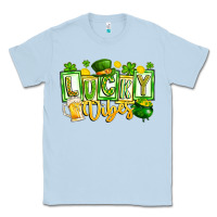 Dusty Blue Lucky Vibes Classic Tee - CowhideDigitalArt