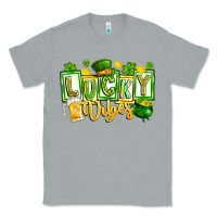 Heather Grey Lucky Vibes Classic Tee - CowhideDigitalArt