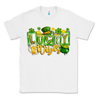 White Lucky Vibes Classic Tee - CowhideDigitalArt