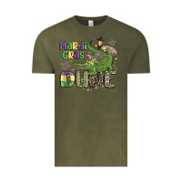 Vintage Olive mardi gras dude alligator Vintage Tee - MaliasSmallBusiness