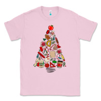Bubblegum Pink teacher christmas tree Classic Tee - MaliasSmallBusiness