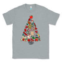 Heather Grey teacher christmas tree Classic Tee - MaliasSmallBusiness