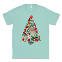 Seafoam teacher christmas tree Classic Tee - MaliasSmallBusiness