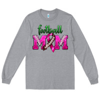 Heather Grey Football Mom Breast Cancer Long Sleeve Tee - BundleAndBundleShop