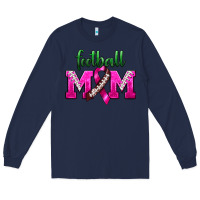 Navy Football Mom Breast Cancer Long Sleeve Tee - BundleAndBundleShop